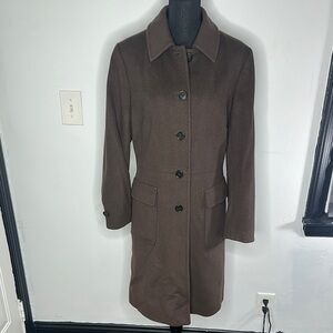 Ann Taylor 3/4 Single Breasted Wool Brown Coat